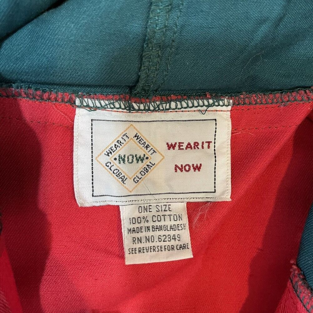 Wear It Now Hooded Colorblock Jacket One Size 100% Cotton Pockets - Picture 15 of 16